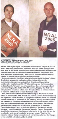 Corrie Mills National Review of Live Art  The List Feb 2006