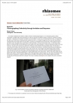 Emma Cocker R.S.V.P.: Choreographing Collectivity through Invitation and Response - pgs 9-12 rhizomes.21 Winter 2010